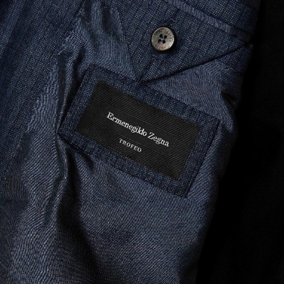 Ermenegildo Zegna Trofeo Tonal Stripe Blazer 100% Wool 100% Cupro | Men's US 46L - Picture 9 of 11